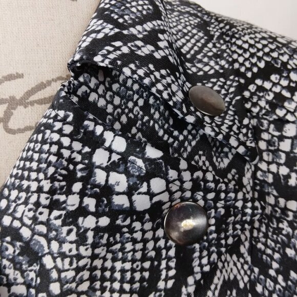 NY Collection | Snake Reptile Print Moto Jacket Black | Size M - Picture 11 of 11